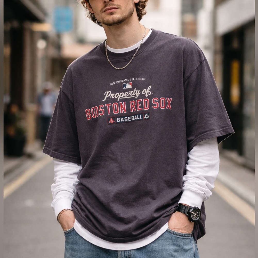 Y2K Boston Red Sox Gray T-Shirt